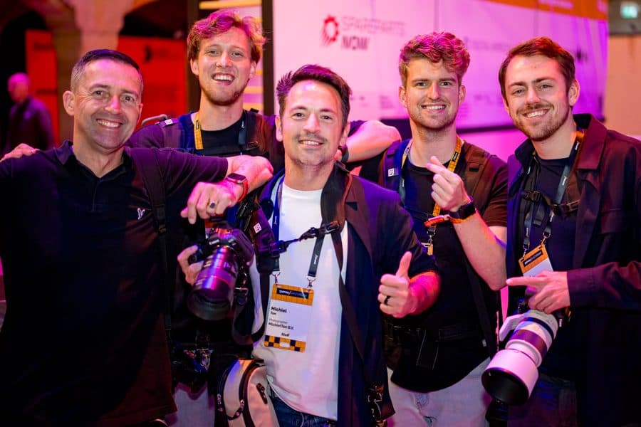 Michiel Ton with his photography team on the DPW Amsterdam event floor.