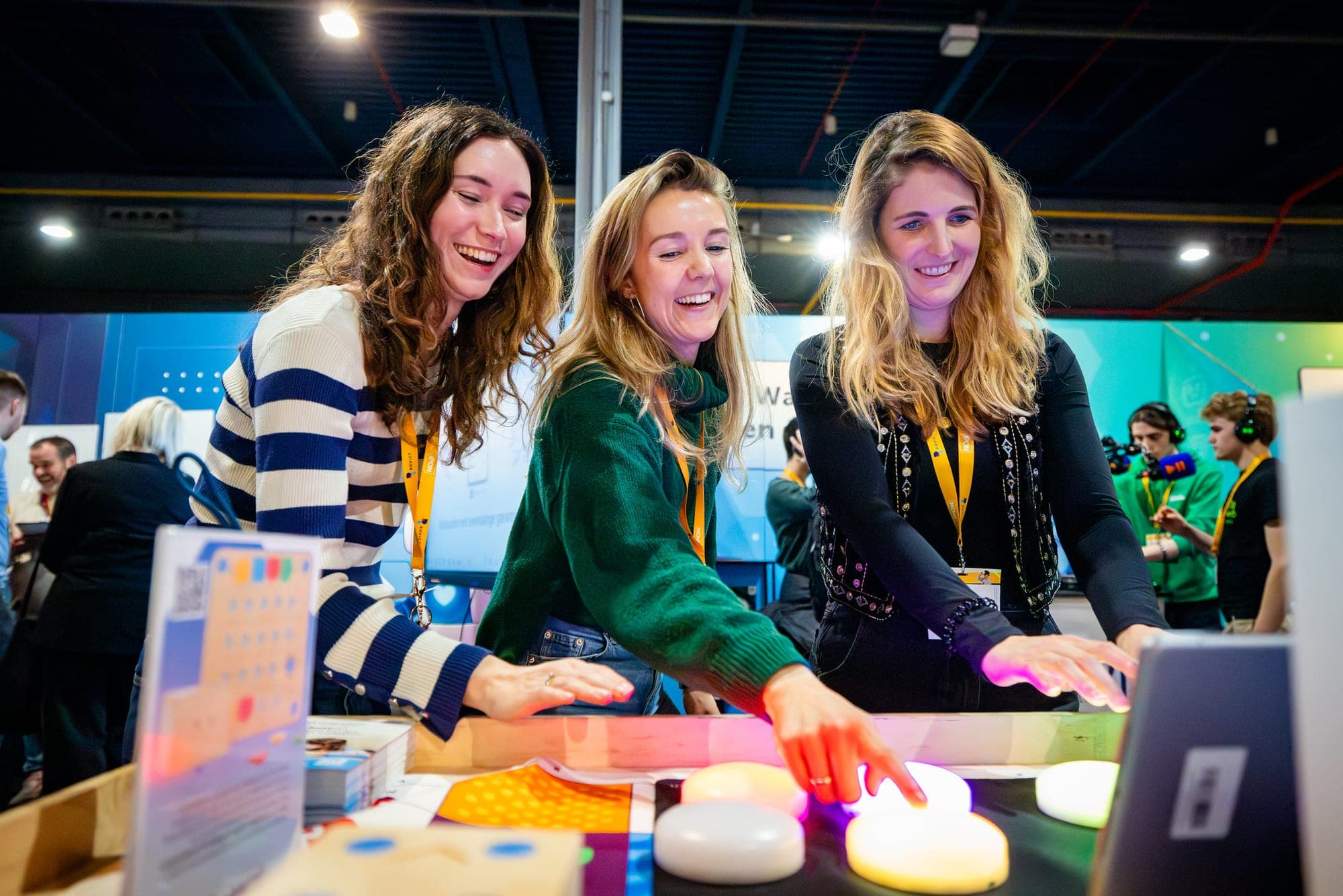 Visitors trying interactive tools at IPON, Jaarbeurs Utrecht